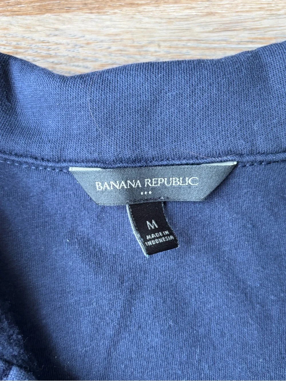 Banana Republic Men's Navy Long Sleeve Polo Sweatshirt